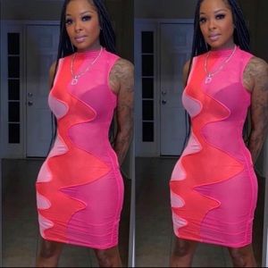 Neon sheer dress